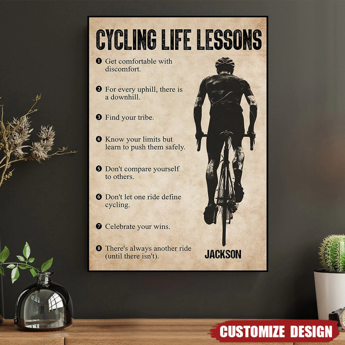 Personalized Cycling Life Lessons Poster / Canvas - Custom Gift For Cycling Lovers