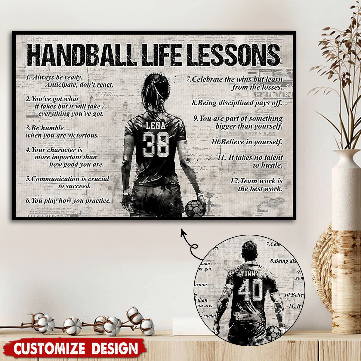 Personalized Handball Life Lessons Poster / Canvas - Gift For Handball Lovers