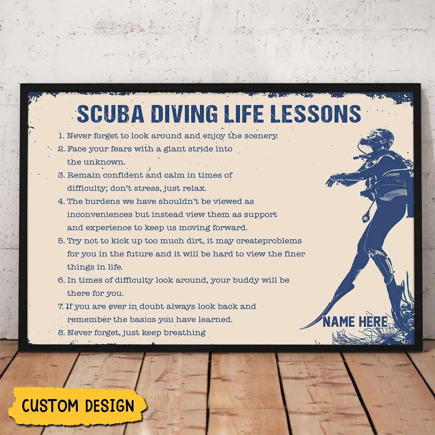 Personalized Scuba Diving Life Lessons Poster / Canvas - Gift For Diving Lovers