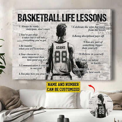 Basketball Life Lessons - Personalized Poster / Canvas (Multiple Skin Tones Available)