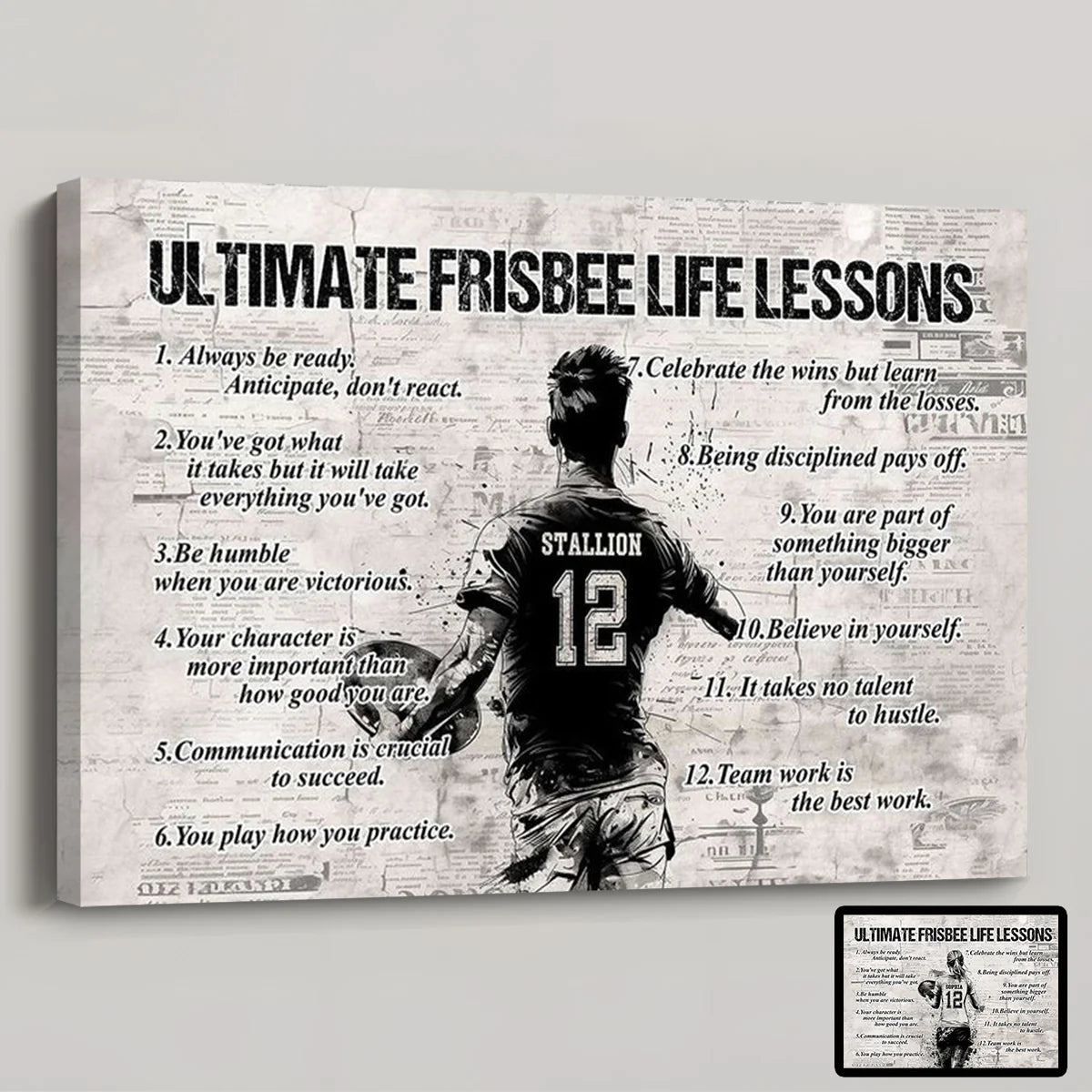 Personalized Ultimate Frisbee Life Lessons Poster / Canvas - Gift For Ultimate Frisbee Lovers