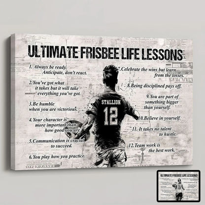 Personalized Ultimate Frisbee Life Lessons Poster / Canvas - Gift For Ultimate Frisbee Lovers