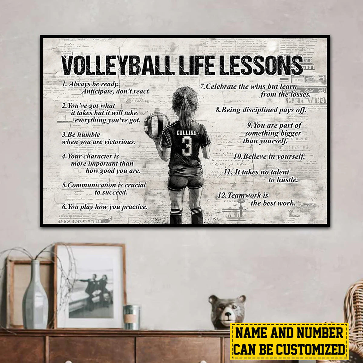 Personalized Volleyball Life Lessons Canvas / Poster - Gift for Girls & Volleyball Lovers