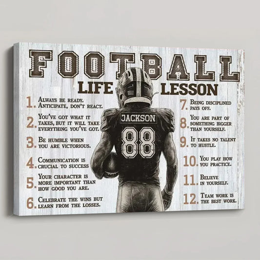 American Football Life Lessons - Personalized Poster / Canvas