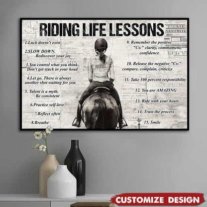 Personalized Riding Life Lessons Poster / Canvas - Gift For Horse Girl