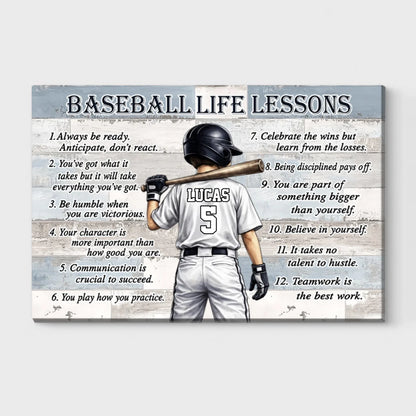 Personalized Baseball & Softball Life Lessons Poster / Canvas - Gift for Sports Families