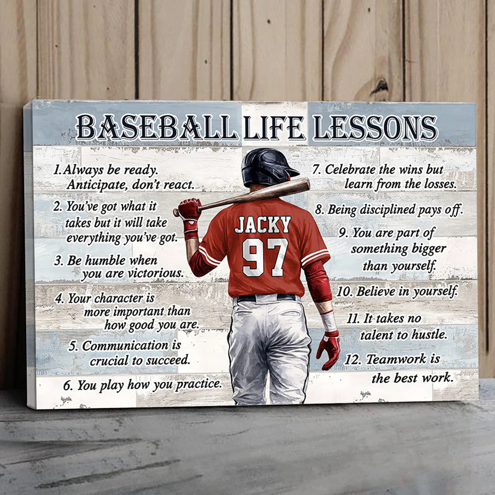 Personalized Baseball & Softball Life Lessons Poster / Canvas - Gift for Sports Families