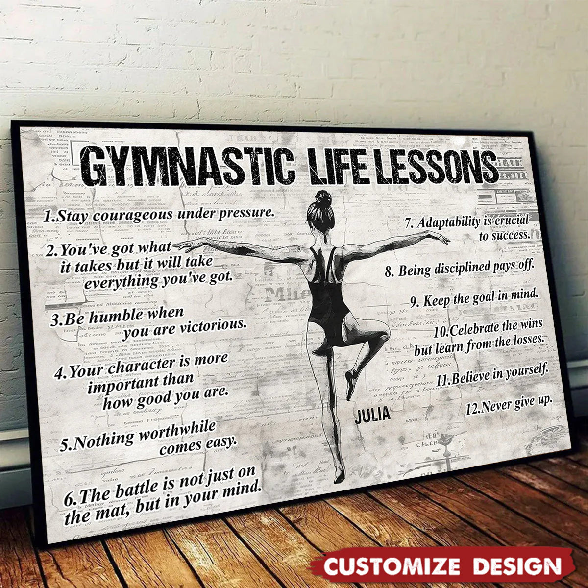 Personalized Gymnastics Life Lessons Girl Poster / Canvas - Gift for Gymnastics Lovers
