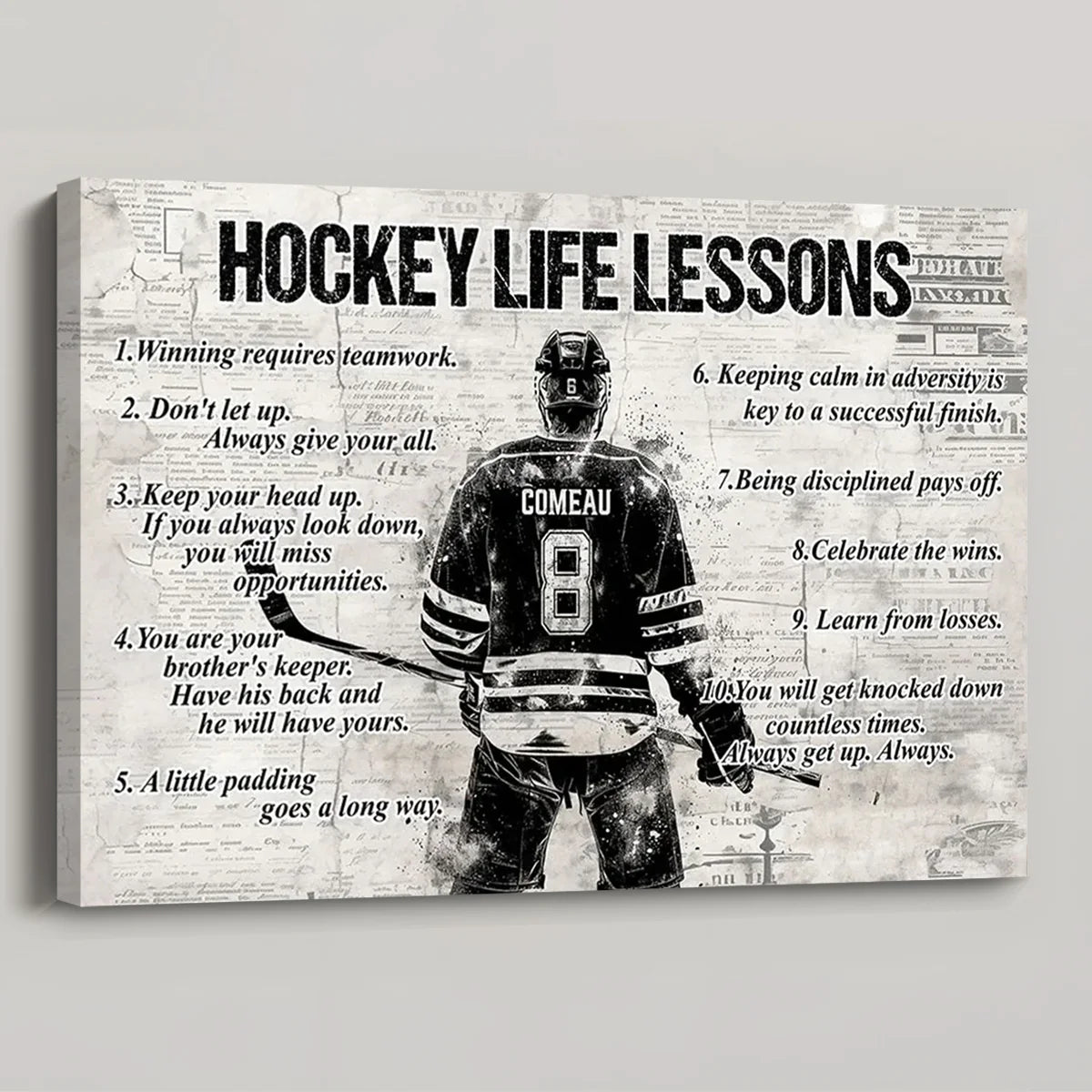 Hockey Life Lessons - Personalized Custom Poster / Canvas