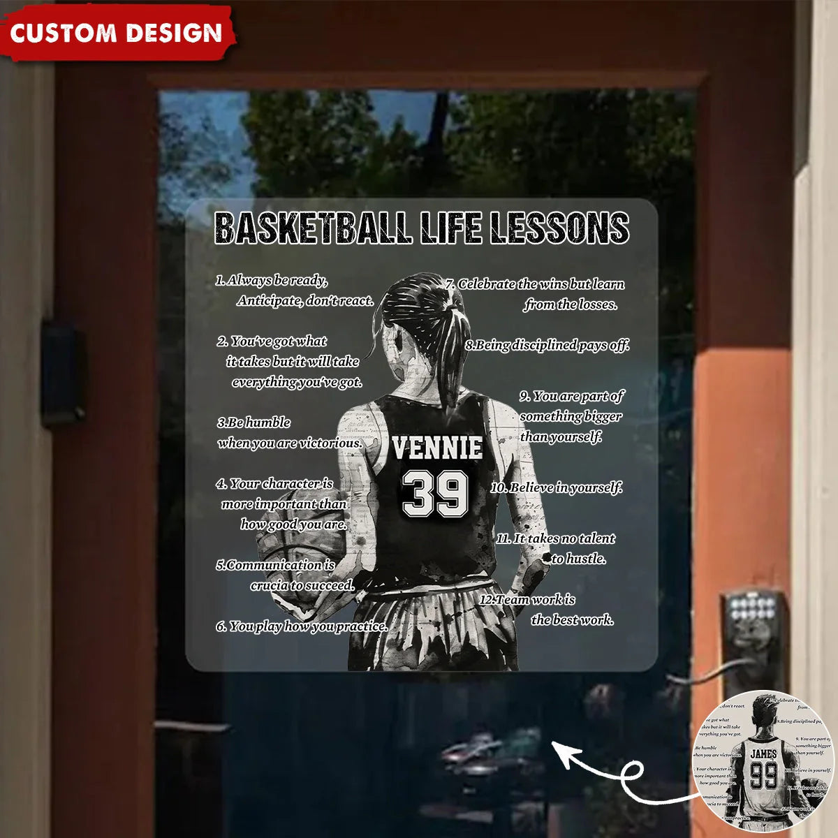 Personalized Basketball Life Lessons Decal - Custom Gift for Players & Fans