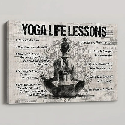 Personalized Yoga Life Lessons Poster / Canvas - Custom Gift For Yoga Lovers