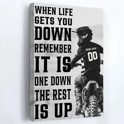 Ride Hard, Live Free: Personalized Motocross Wisdom Canvas / Poster - Essential for Racers
