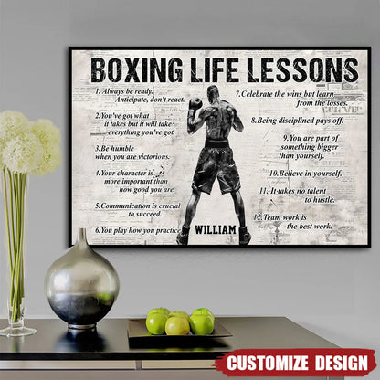 Personalized Boxing Life Lessons Poster / Canvas - Gift For Boxing Lovers