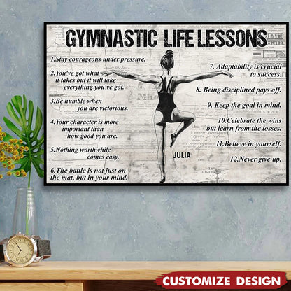 Personalized Gymnastics Life Lessons Girl Poster / Canvas - Gift for Gymnastics Lovers