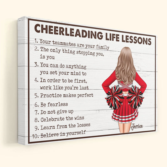 "Cheerleading Life Lessons" Personalized Canvas / Poster - Custom Gift for Cheerleaders & Coaches