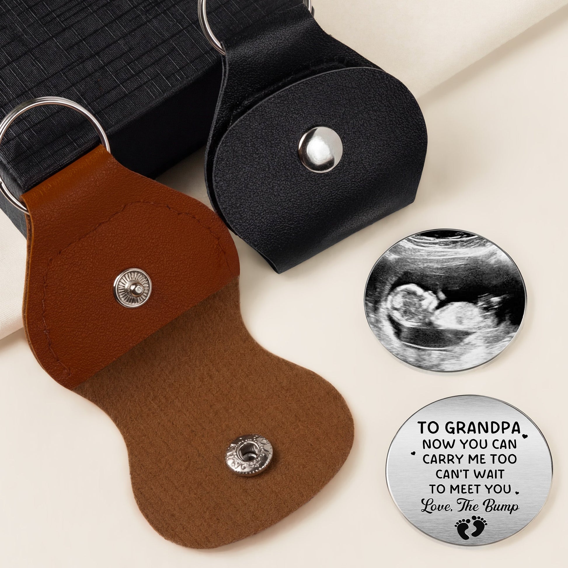 “From The Bump” Pocket Hug with Ultrasound Image - Custom Gift for Dad to Be