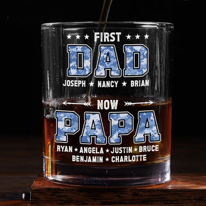 First Dad Now Grandpa - Personalized Whiskey Glass