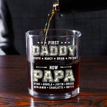 First Dad Now Grandpa - Personalized Whiskey Glass