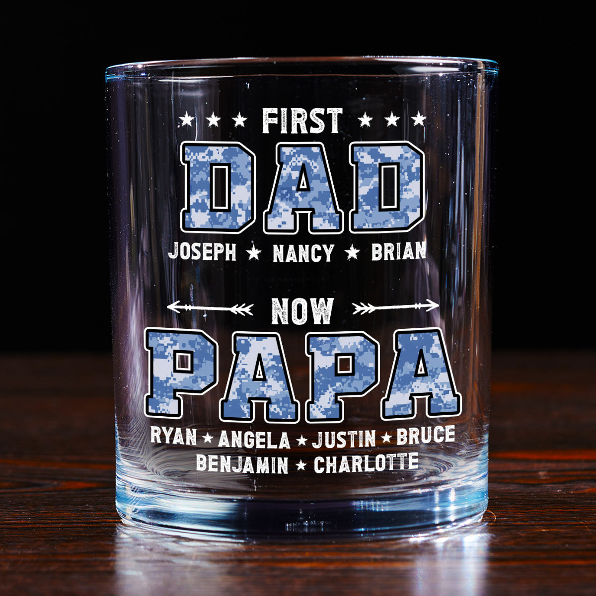 First Dad Now Grandpa - Personalized Whiskey Glass