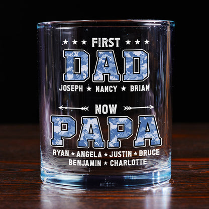 First Dad Now Grandpa - Personalized Whiskey Glass