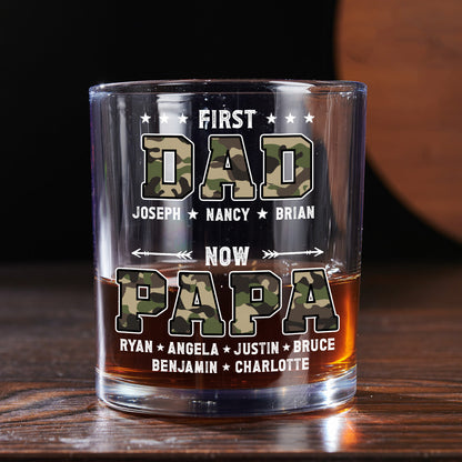 First Dad Now Grandpa - Personalized Whiskey Glass