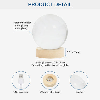 Personalised Forever Loved Crystal Ball Lamp - Photo Memorial Gift for Mum & Dad