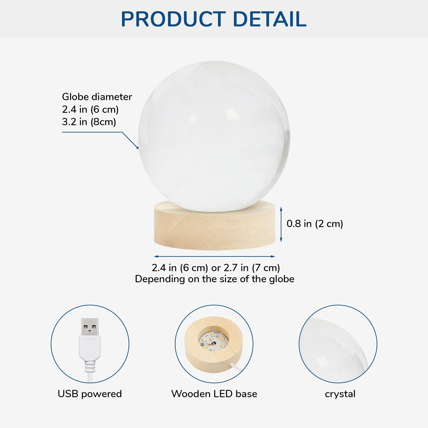 Personalised Custom Names Crystal Ball Lamp - Gift for Mom and Dad