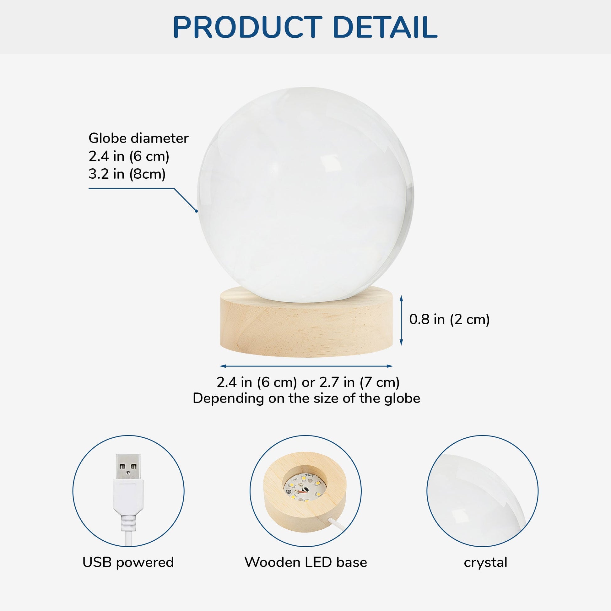 Personalised Photo Crystal Ball Lamp - Custom Gift For New Mum